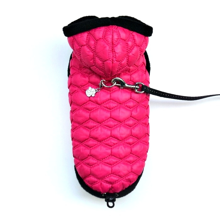 Zimní bunda  Sytě růžová s kapucí