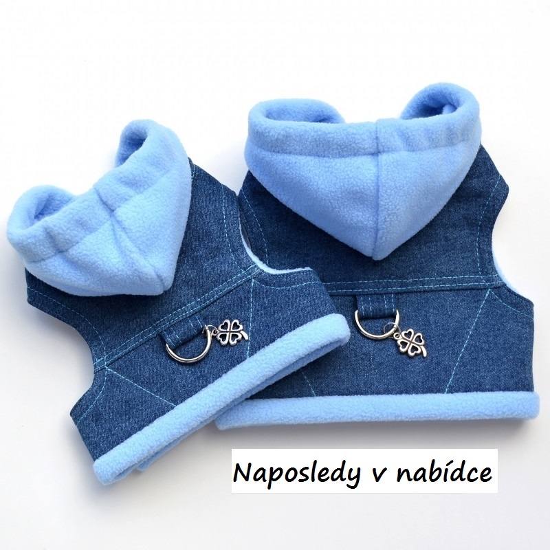 Džínové kšíry Světle modré s kapucí