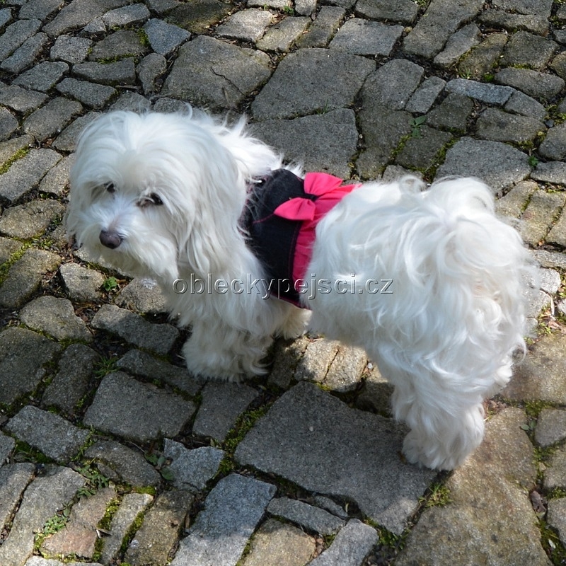 Džínové kšíry  Černé - růžové volánky