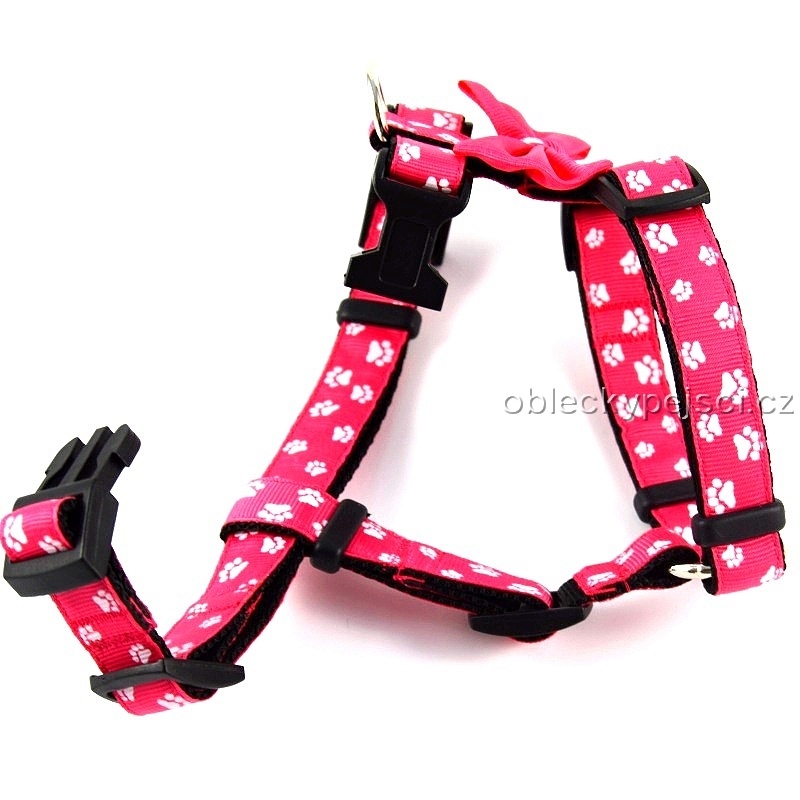 Kšíry růžové - bílé tlapky s mašličkou