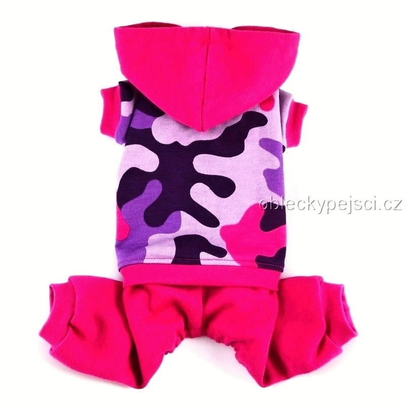 Overal pro psí holky  Růžový maskáč