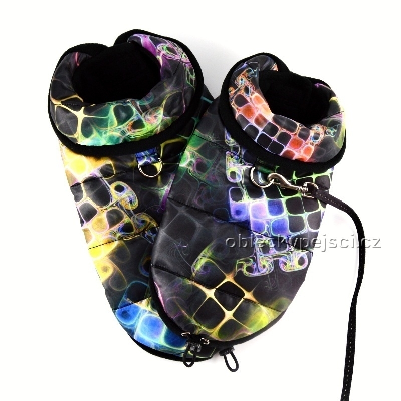 Zimní bunda pro psí kluky Barevná s límcem