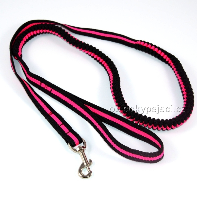 Pružné vodítko Růžovo - černé