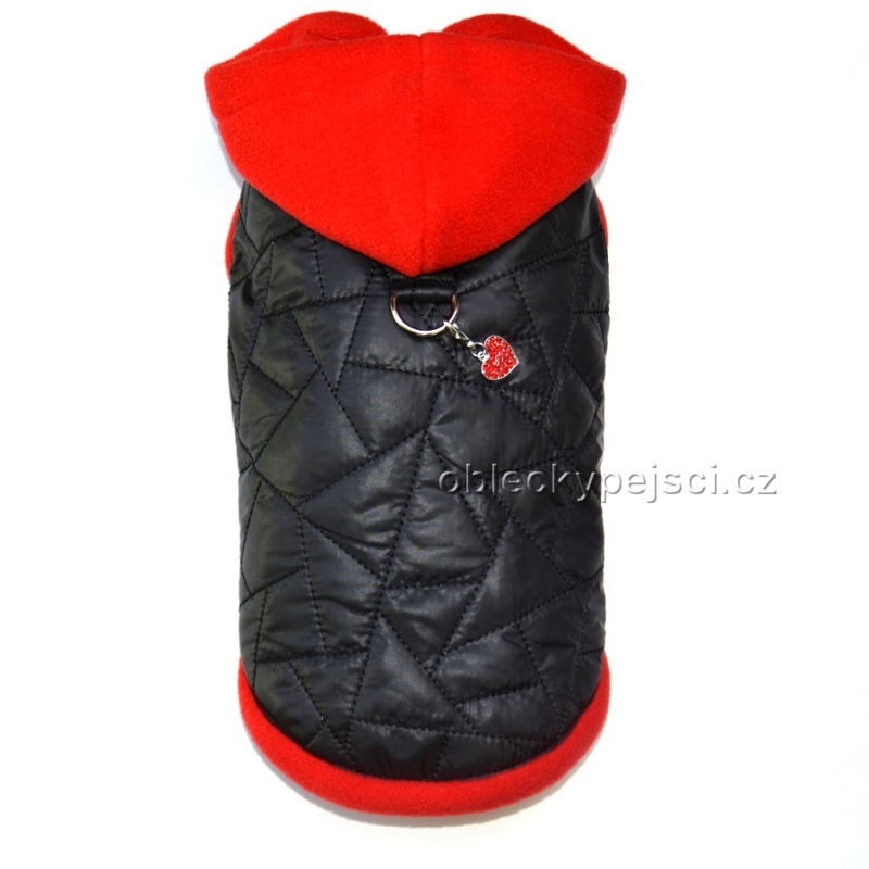 Zimní bunda pro pejsky i fenečky Černo - červená