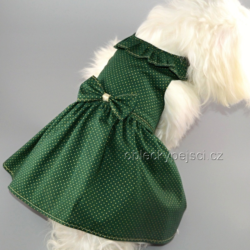 Vánoční šaty zelené Zlatý puntíček