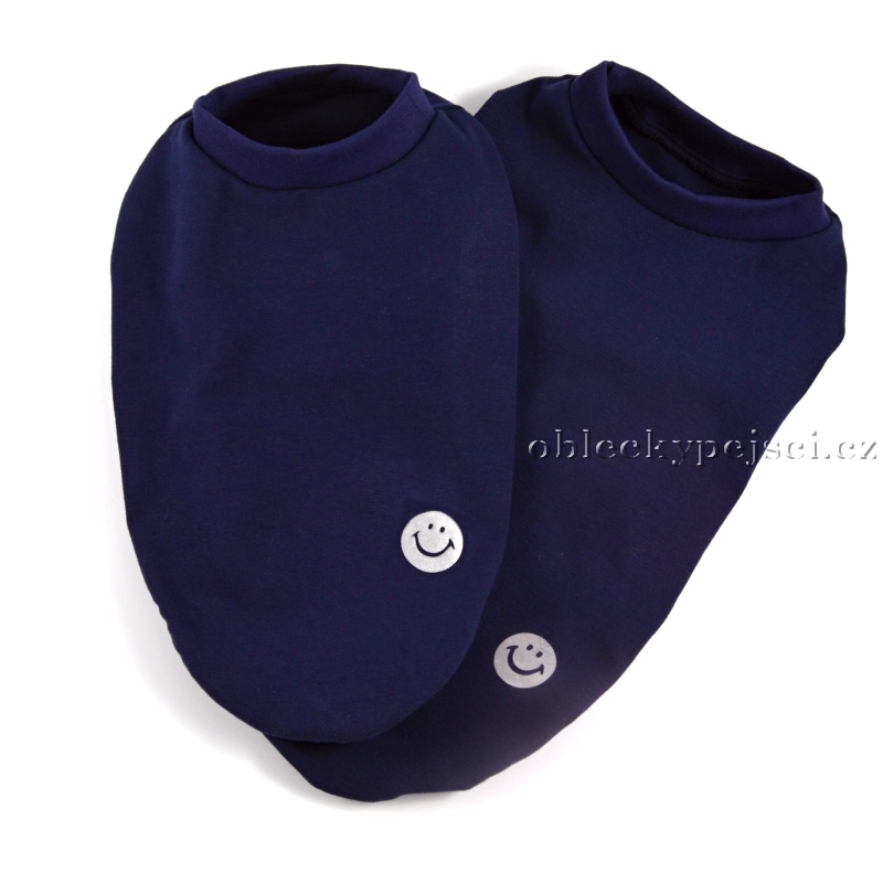 Tričko pro psí kluky Modré - reflexní smajlík