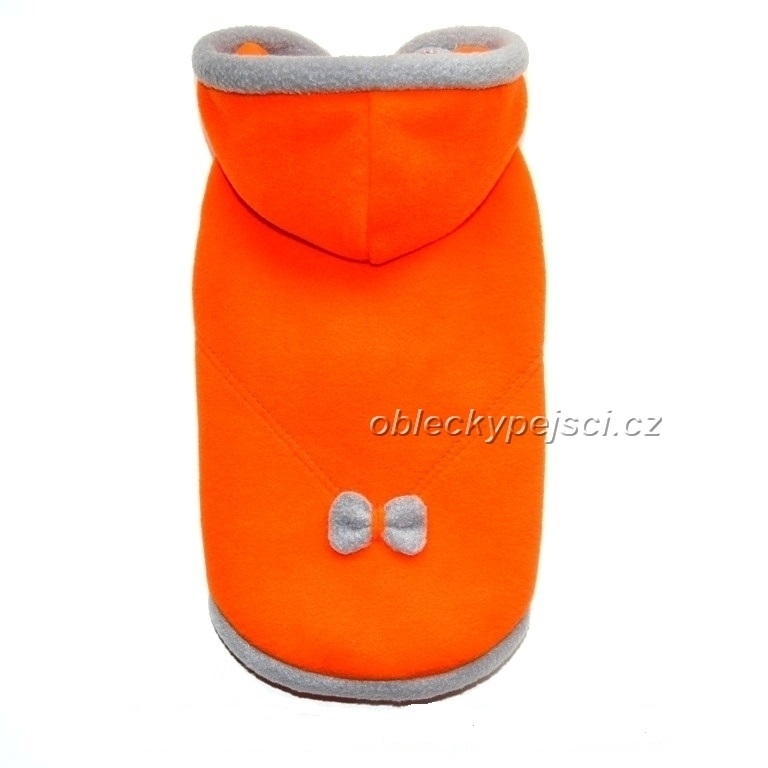Mikina pro psí holky Sytě oranžová s mašličkou