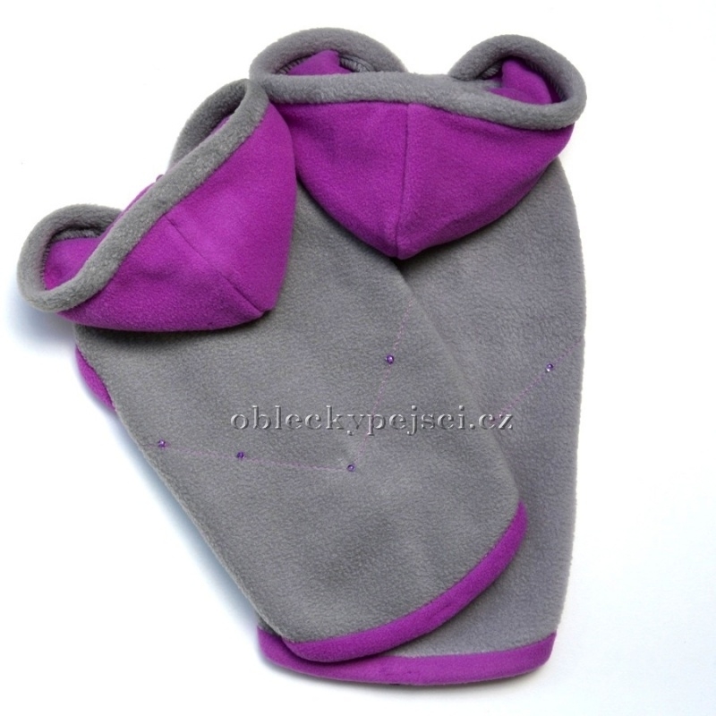 Mikina pro psí holky Šedo - fialková