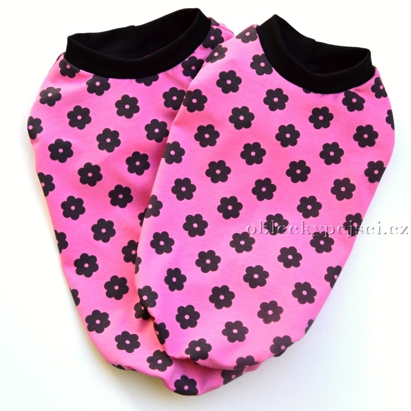 Tričko pro psí holky Růžové s kytičkami