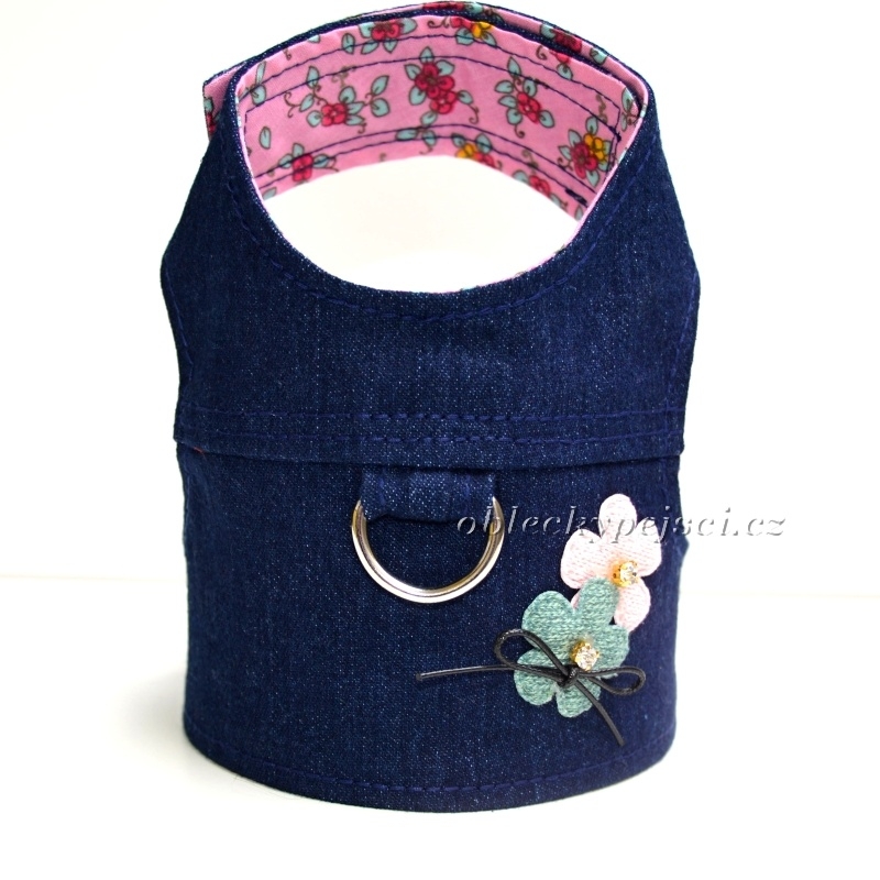 Džínové kšíry modré Kytičky