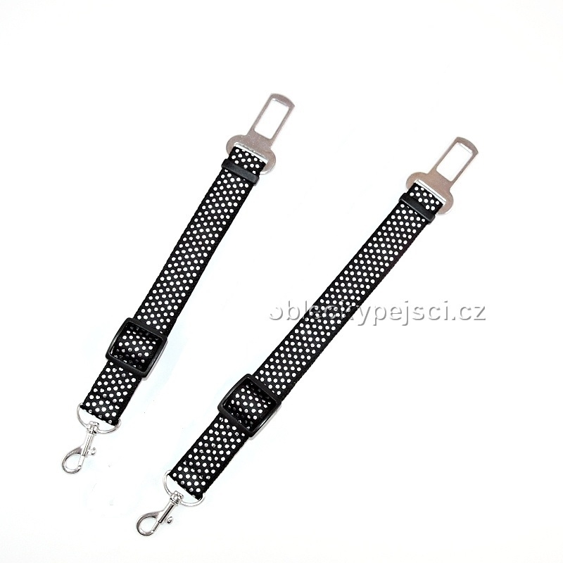 Pás do auta černý Stříbrný puntík