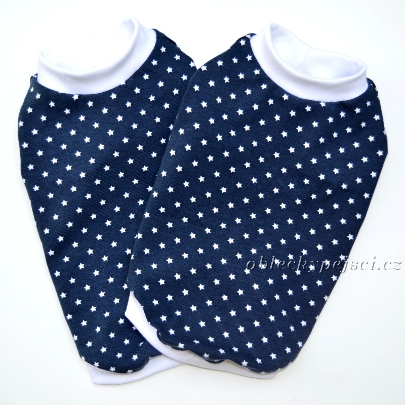 Tričko pro psí holky Modré s hvězdičkami