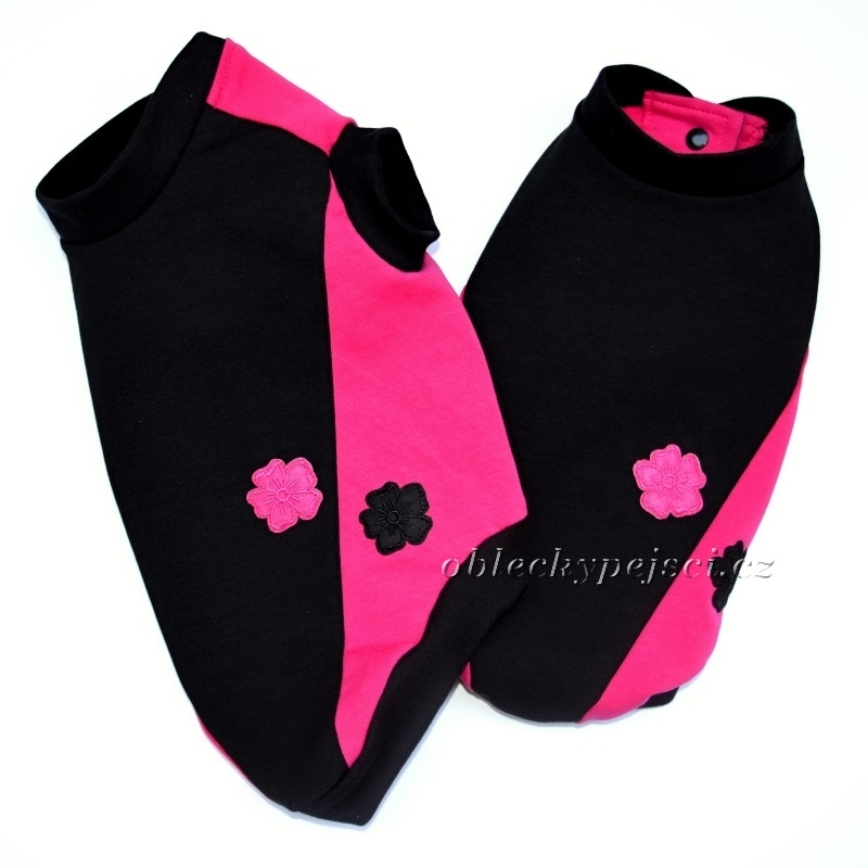 Tepláková mikina  Růžovo - černá