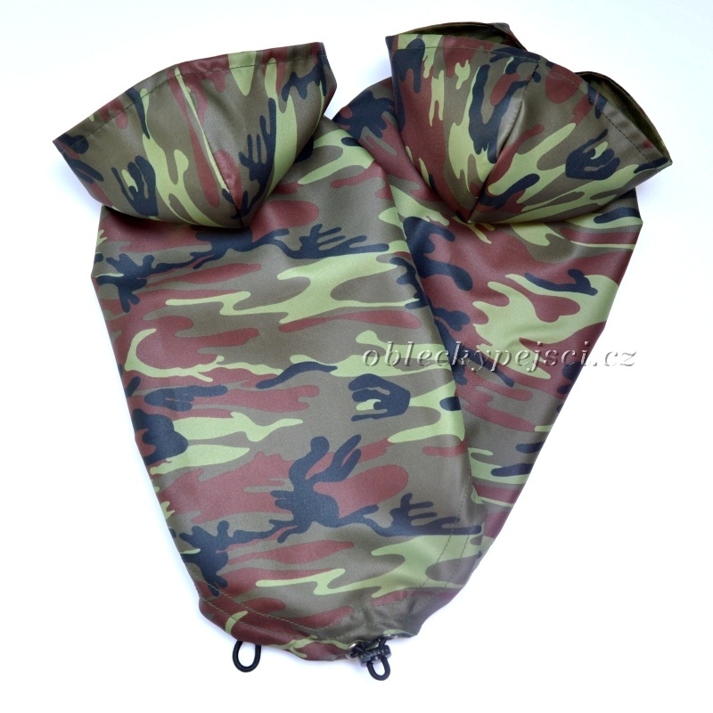 Šusťáková pláštěnka pro psí kluky  Maskáčová 