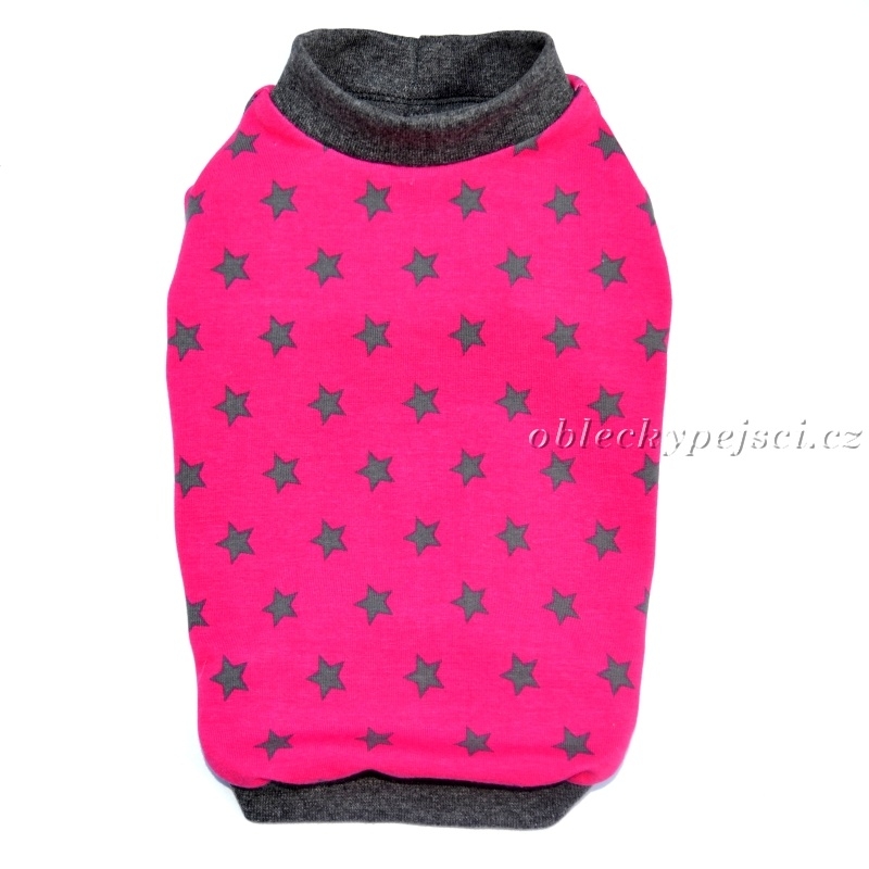 Tričko růžové Šedé hvězdičky