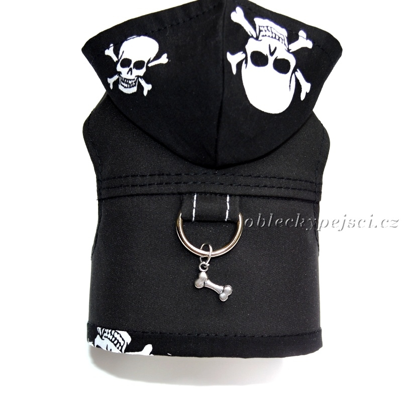 Kšíry černé s kapucí Lebky + přívěsek