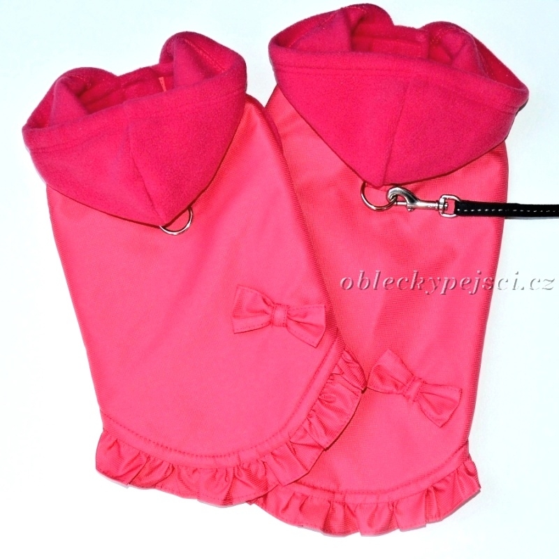 Jarní - podzimní bunda Růžová s volánky