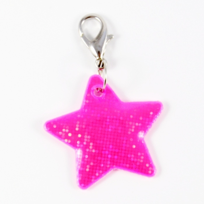 Přívěsek reflexní Růžová hvězdička