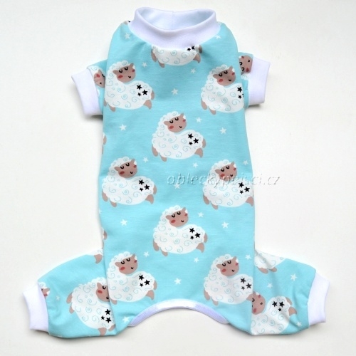 Pyžamo pro psí kluky Modré s ovečkami