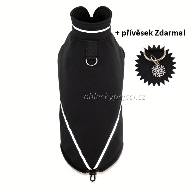 Zimní bunda pro psí kluky Softshellová s reflexními prvky
