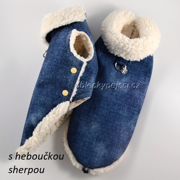 Zimní sofshellová vesta s džínovým efektem 