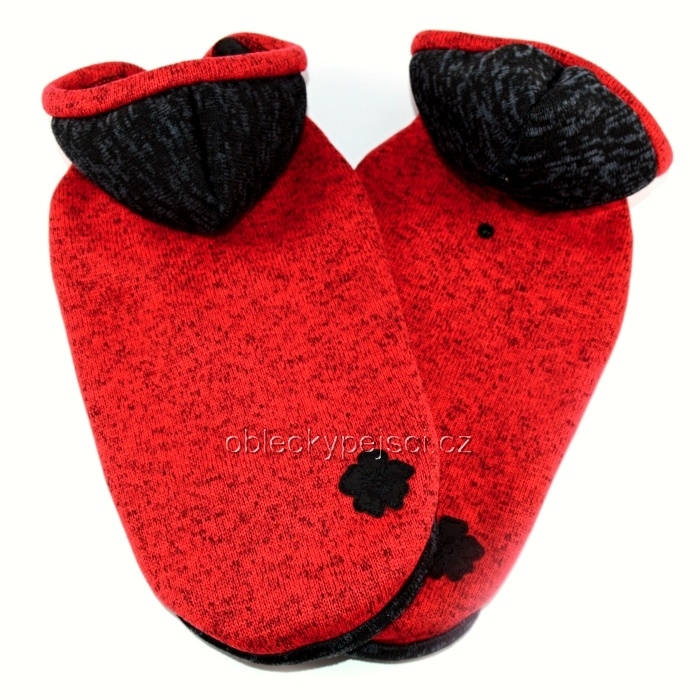 Zimní svetr pro psí holky Červeno - černý melír