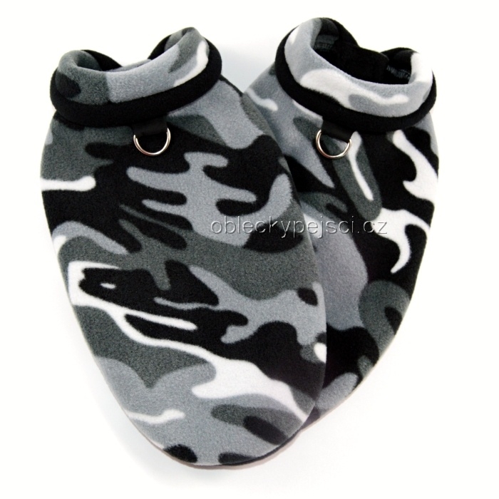 Fleecová mikina pro psí kluky Maskáčová s límečkem