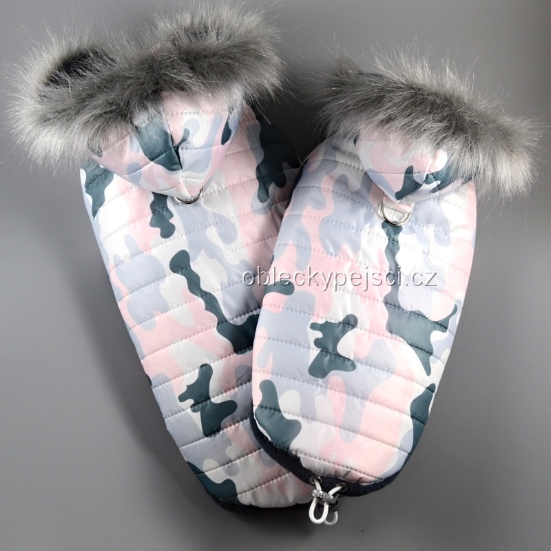 Zimní bunda  s jemně maskáčovým vzorem