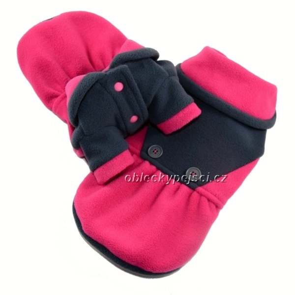 Fleecová mikina Růžovo - grafitová