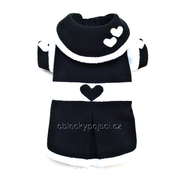 Mikina se srdíčky Černo - bílá