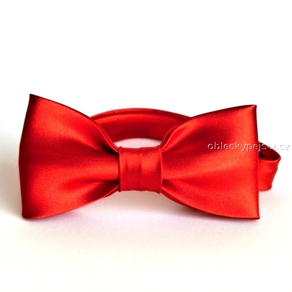 Saténový motýlek Červený