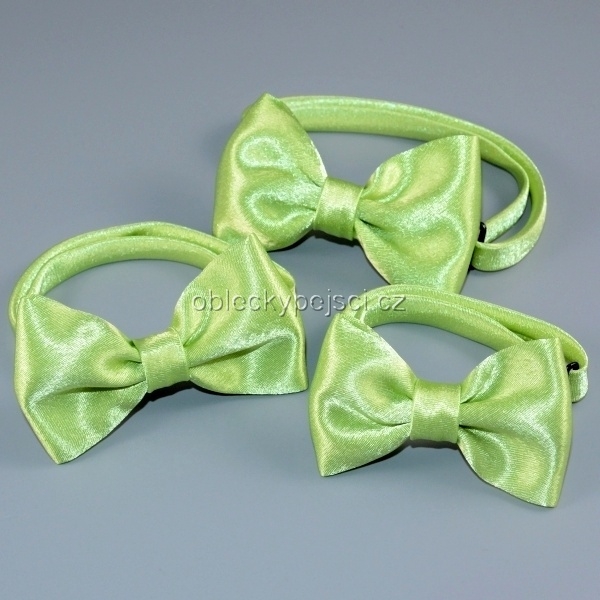 Saténový motýlek Světle zelený