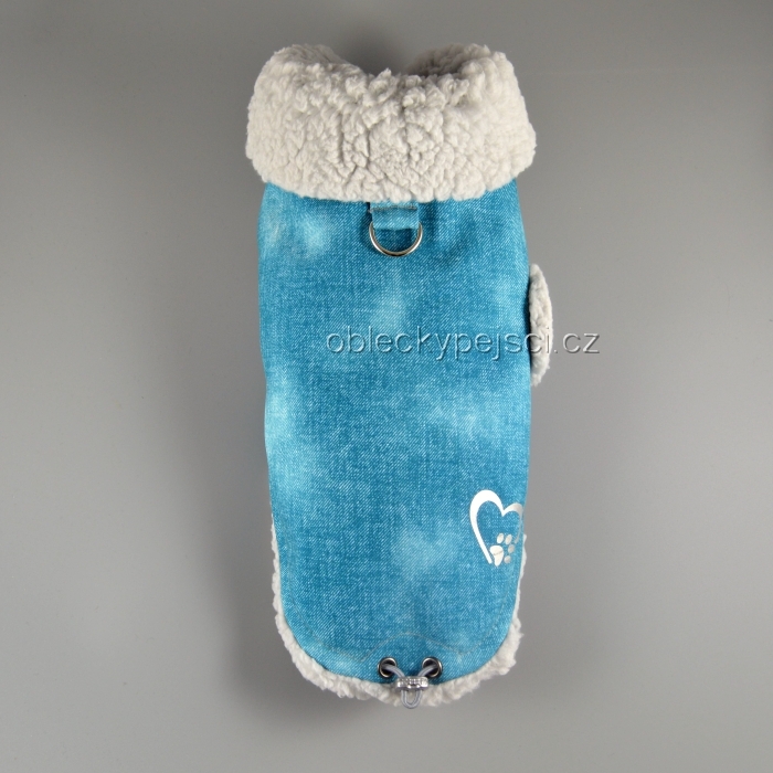 Zimní softshellová vesta s džínovým efektem