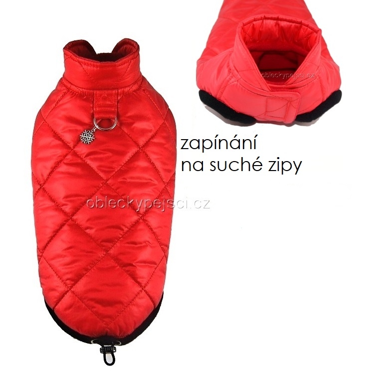 Zimní bunda červená s volbou pohlaví pejska