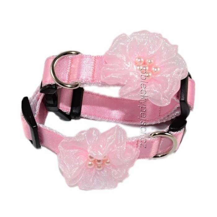 Svatební obojek Růžová kytička