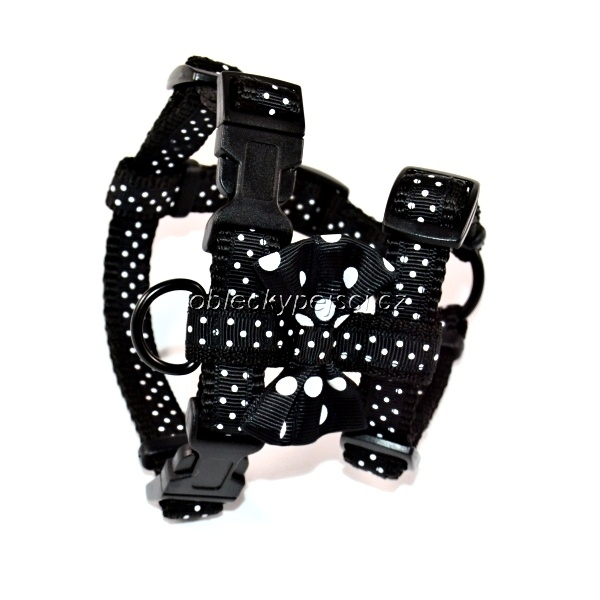 Kšíry černé - bílý puntík s mašličkou