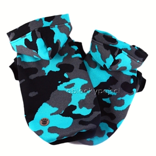 Tepláková mikina Tyrkysový maskáč