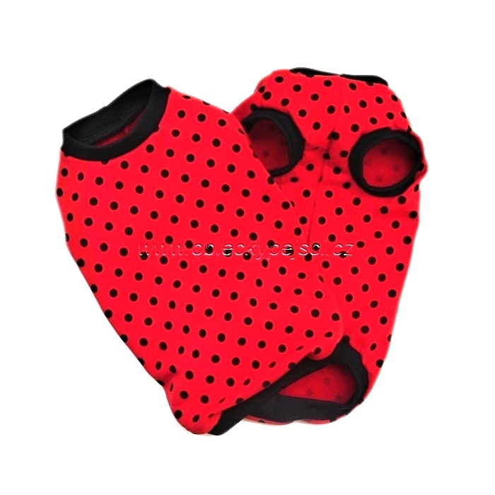 Tričko červené Černý puntík