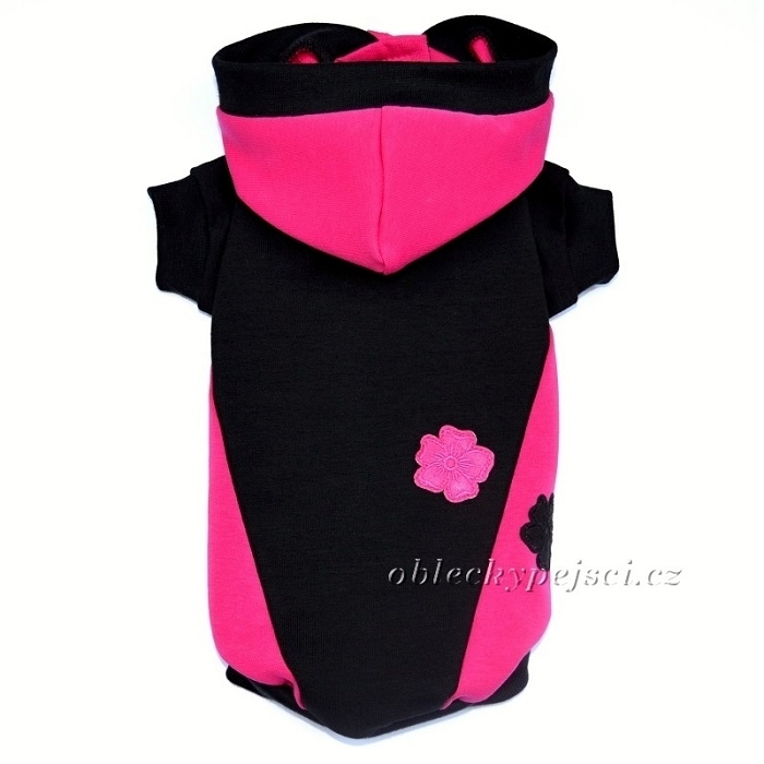 Tepláková mikina  Růžovo - černá