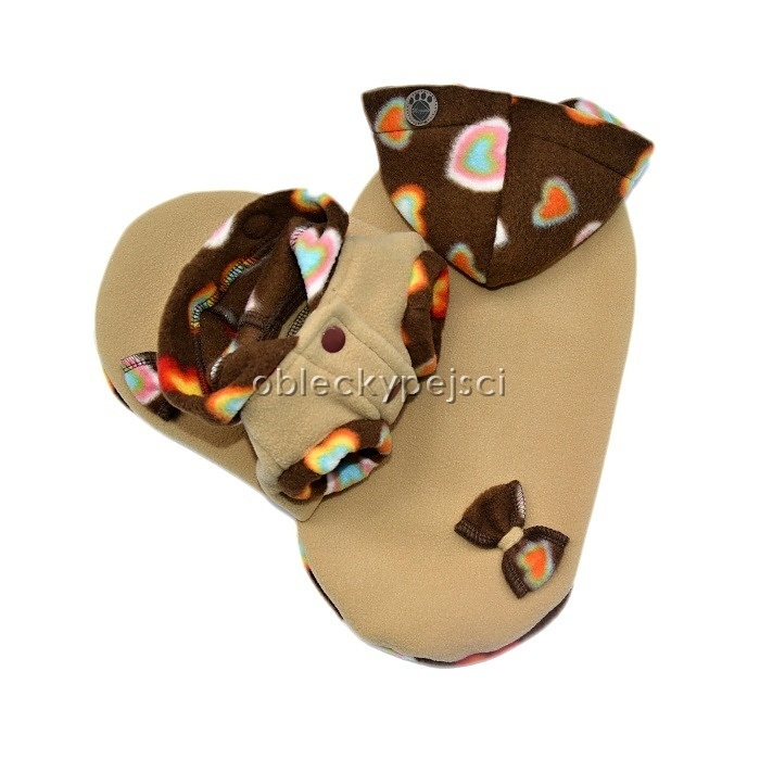 Fleecová mikina Béžová s kapucí