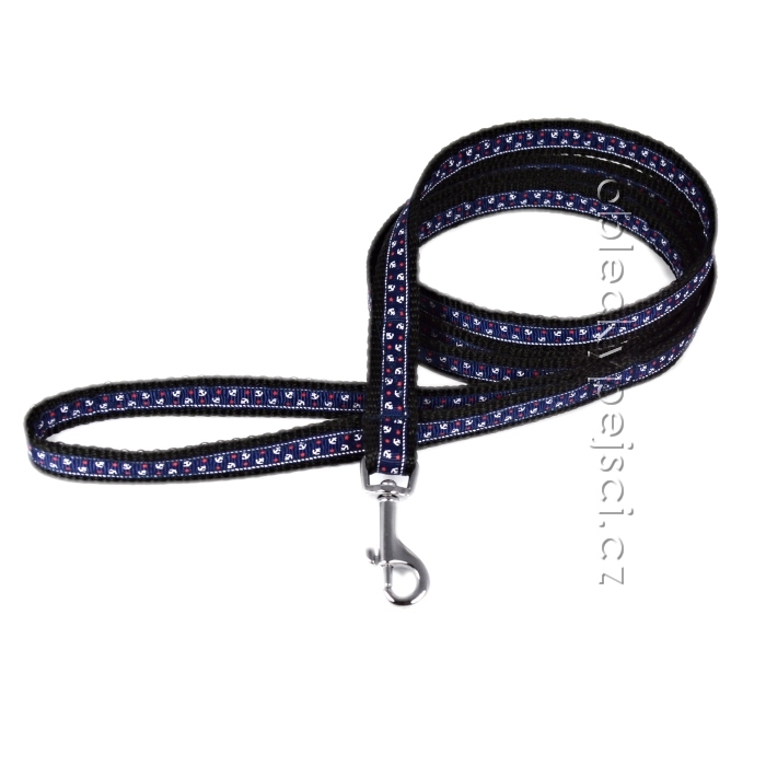 Vodítko modré Námořnické - oboustranné