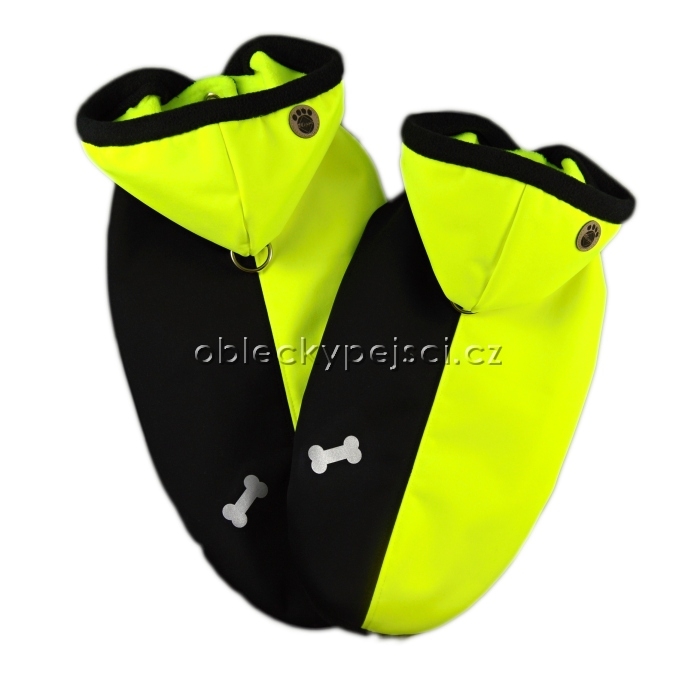 Zimní softshellová bunda Černo - žlutý neon