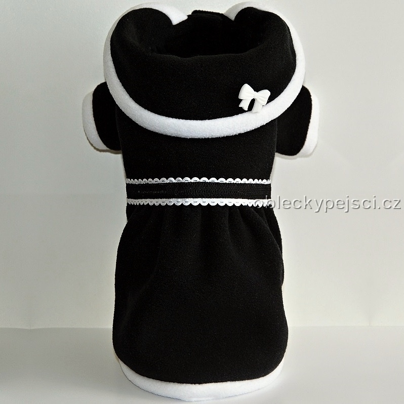 Fleecová mikina Černo - bílá elegance