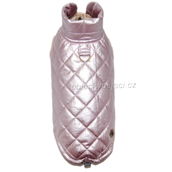 Zimní bunda Pudrově růžová se stojáčkem