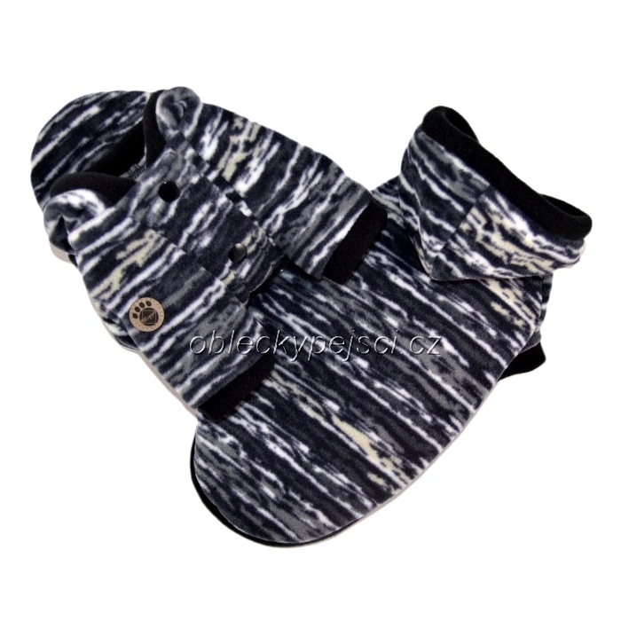 Fleecová mikina Černý tygřík s kapucí