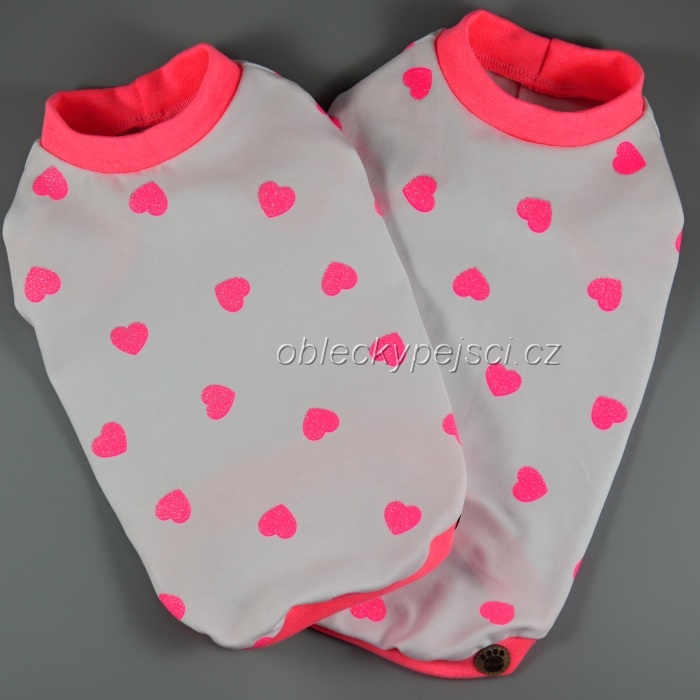 Tričko bílé Třpytivé srdíčko