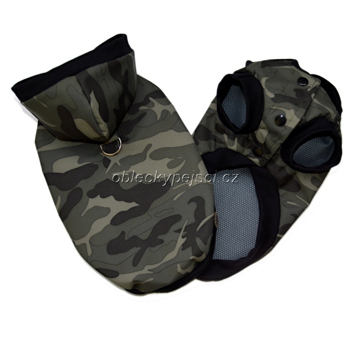 Letní softshellka / pláštěnka  Zelený maskáč