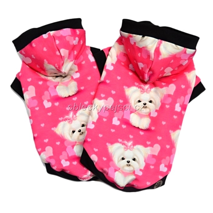 Tepláková mikina Růžový maltézáček