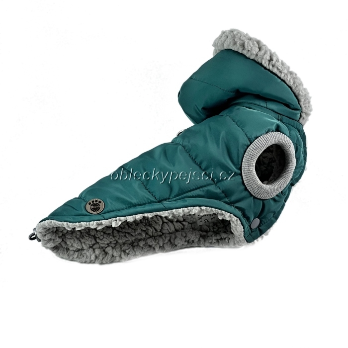 Zimní bunda  Zelená s kapucí