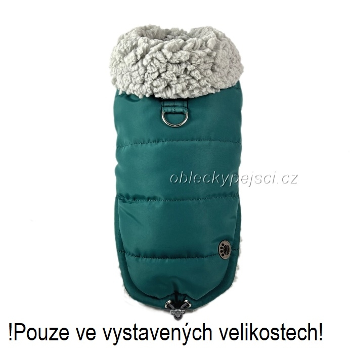 Zimní bunda Zelená s límcem